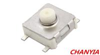 6.6乘6.3轻触开关厂家塑胶主体外包五金外壳小圆头按键帽贴片带柱