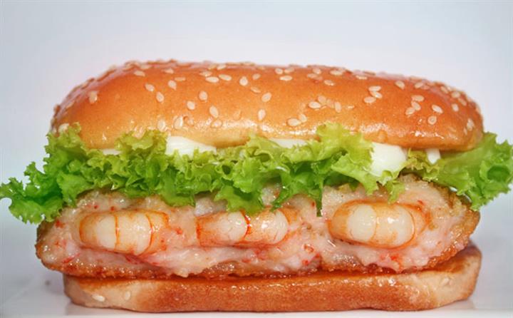 虾排汉堡图片高清图片